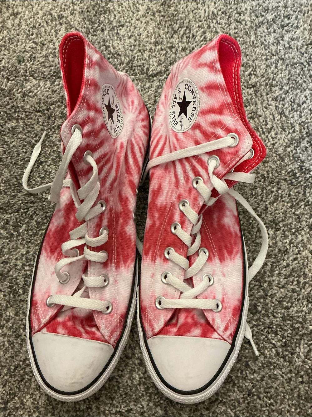 Converse Chuck Taylor All Star High Top Tie Dye Pink Red Sneakers Mens 10.5